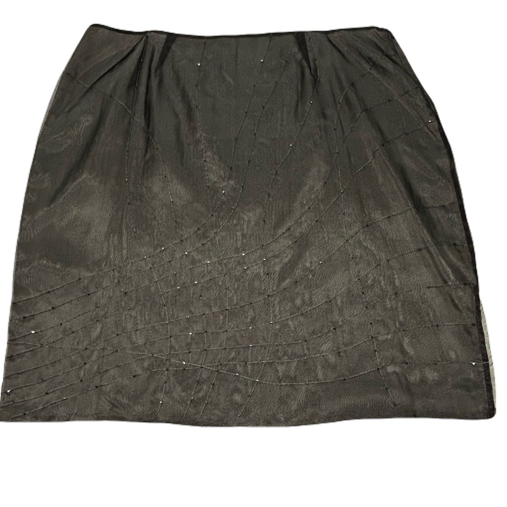 Allison Taylor 100% Silk Skirt Size 22 Knee Length Sparkly Beads Party Black NWT